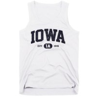 Retro Vintage Iowa Est Ia 1846 Tank Top