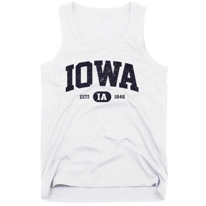 Retro Vintage Iowa Est Ia 1846 Tank Top