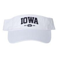 Retro Vintage Iowa Est Ia 1846 Valucap Bio-Washed Visor