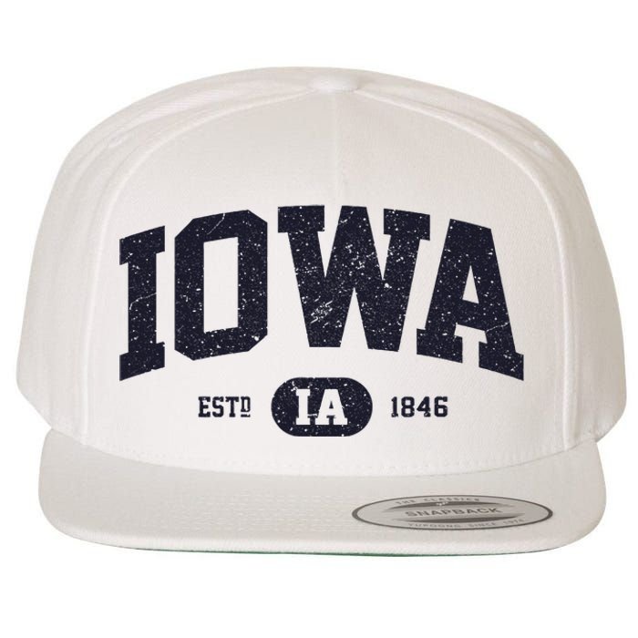 Retro Vintage Iowa Est Ia 1846 Wool Snapback Cap