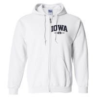 Retro Vintage Iowa Est Ia 1846 Full Zip Hoodie