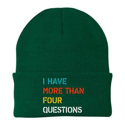 Retro Vintage I Have More Than Four Questions Passover Seder Knit Cap Winter Beanie