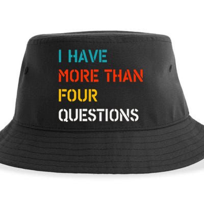 Retro Vintage I Have More Than Four Questions Passover Seder Sustainable Bucket Hat