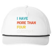 Retro Vintage I Have More Than Four Questions Passover Seder Snapback Five-Panel Rope Hat