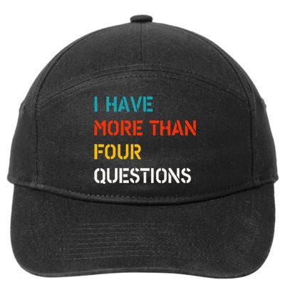 Retro Vintage I Have More Than Four Questions Passover Seder 7-Panel Snapback Hat