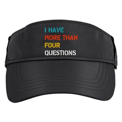 Retro Vintage I Have More Than Four Questions Passover Seder Adult Drive Performance Visor