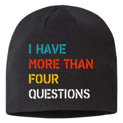 Retro Vintage I Have More Than Four Questions Passover Seder Sustainable Beanie