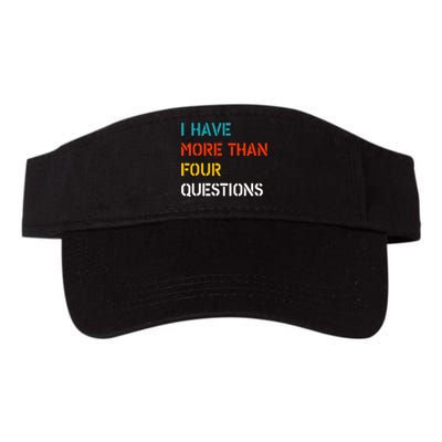 Retro Vintage I Have More Than Four Questions Passover Seder Valucap Bio-Washed Visor