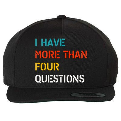 Retro Vintage I Have More Than Four Questions Passover Seder Wool Snapback Cap