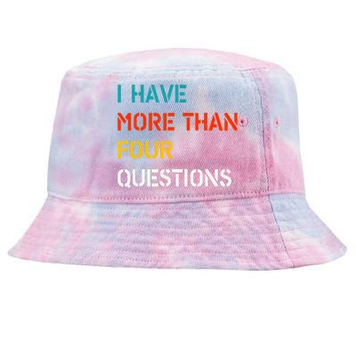 Retro Vintage I Have More Than Four Questions Passover Seder Tie-Dyed Bucket Hat