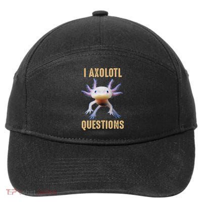 Retro Vintage I Axolotl Questions 7-Panel Snapback Hat