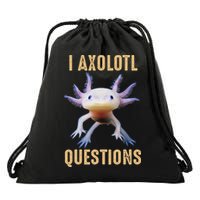 Retro Vintage I Axolotl Questions Drawstring Bag