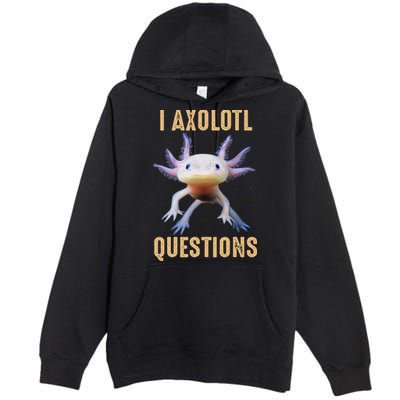 Retro Vintage I Axolotl Questions Premium Pullover Hoodie