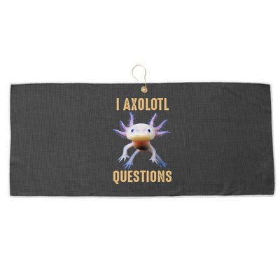 Retro Vintage I Axolotl Questions Large Microfiber Waffle Golf Towel