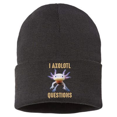Retro Vintage I Axolotl Questions Sustainable Knit Beanie