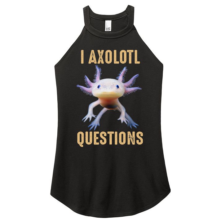 Retro Vintage I Axolotl Questions Women's Perfect Tri Rocker Tank