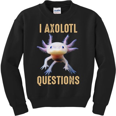 Retro Vintage I Axolotl Questions Kids Sweatshirt