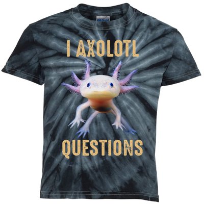 Retro Vintage I Axolotl Questions Kids Tie-Dye T-Shirt