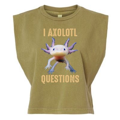 Retro Vintage I Axolotl Questions Garment-Dyed Women's Muscle Tee