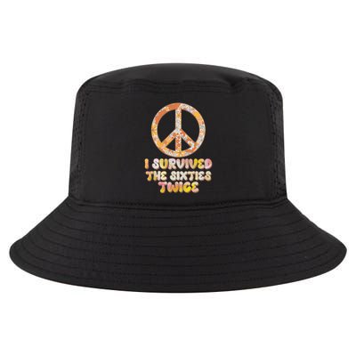 Retro Vintage I Survived The Sixties Twice Cool Comfort Performance Bucket Hat