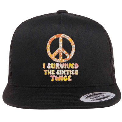 Retro Vintage I Survived The Sixties Twice Flatbill Hat