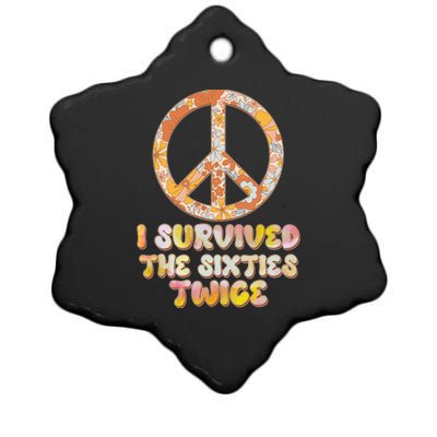 Retro Vintage I Survived The Sixties Twice Ceramic Star Ornament