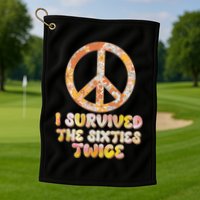 Retro Vintage I Survived The Sixties Twice Golf Towel