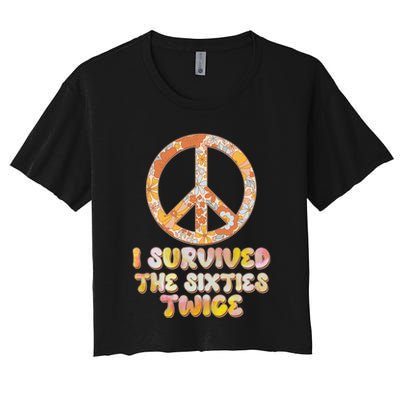 Retro Vintage I Survived The Sixties Twice Crop Top