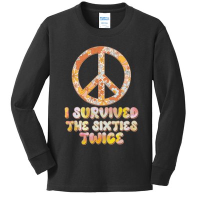 Retro Vintage I Survived The Sixties Twice Kids Long Sleeve Shirt