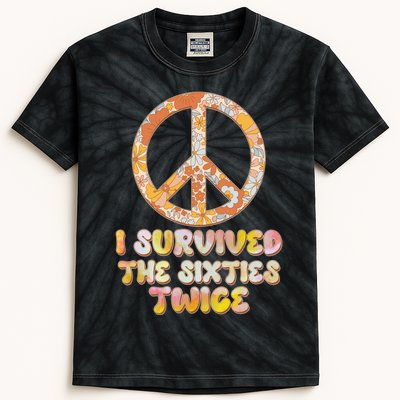 Retro Vintage I Survived The Sixties Twice Kids Tie-Dye T-Shirt
