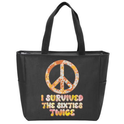 Retro Vintage I Survived The Sixties Twice Zip Tote Bag