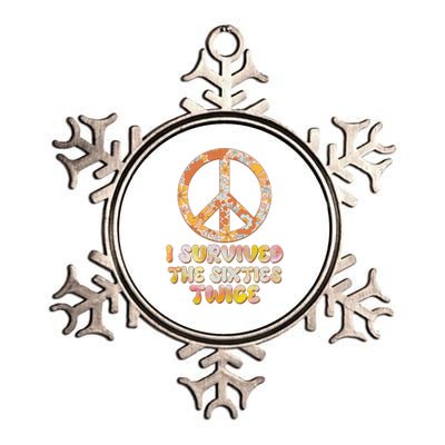 Retro Vintage I Survived The Sixties Twice Metallic Star Ornament