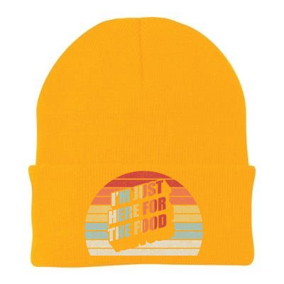 Retro Vintage Im Just Here For The Food Cute Gift Knit Cap Winter Beanie