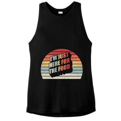 Retro Vintage Im Just Here For The Food Cute Gift Ladies PosiCharge Tri-Blend Wicking Tank