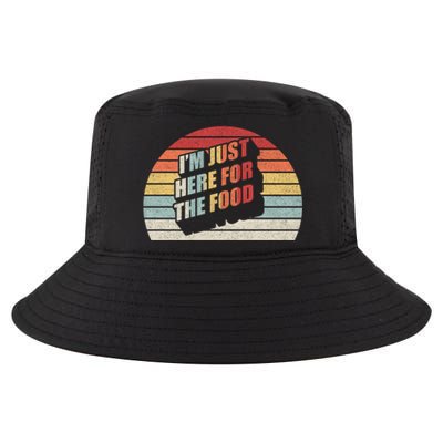 Retro Vintage Im Just Here For The Food Cute Gift Cool Comfort Performance Bucket Hat