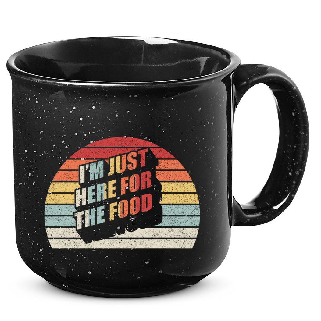 Retro Vintage Im Just Here For The Food Cute Gift 15oz Campfire Ceramic Mug