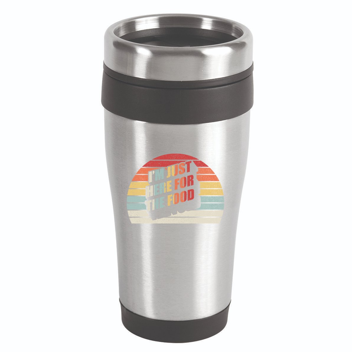 Retro Vintage Im Just Here For The Food Cute Gift 16oz Travel Tumbler
