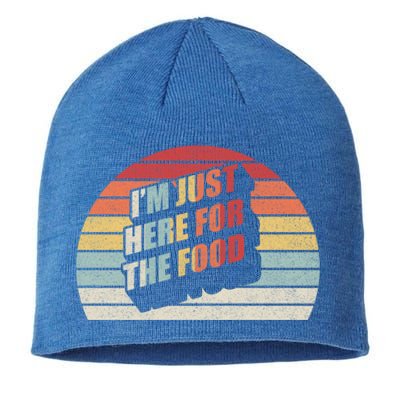 Retro Vintage Im Just Here For The Food Cute Gift Sustainable Beanie