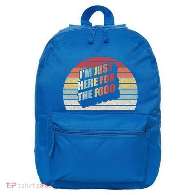 Retro Vintage Im Just Here For The Food Cute Gift 16 in Basic Backpack