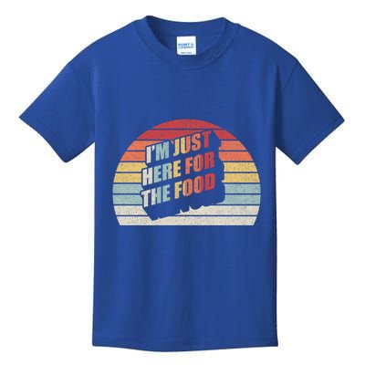 Retro Vintage Im Just Here For The Food Cute Gift Kids T-Shirt