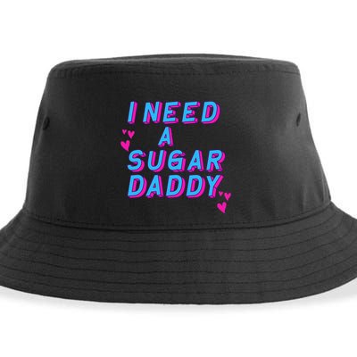 Retro Vintage I Need A Sugar Daddy Sustainable Bucket Hat