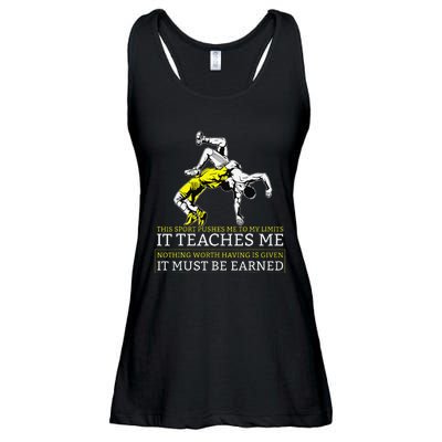 Retro Vintage It Must Be Earned Wrestling Ladies Essential Flowy Tank