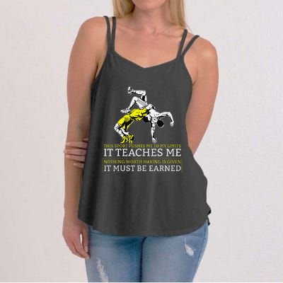 Retro Vintage It Must Be Earned Wrestling Women's Strappy Tank