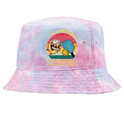 Retro Vintage I Like Bourbon & Pickleball & Maybe 3 People Tie-Dyed Bucket Hat