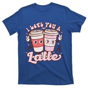 Retro Valentines I Love You A Latte Valentines Coffee Lover Gift T-Shirt