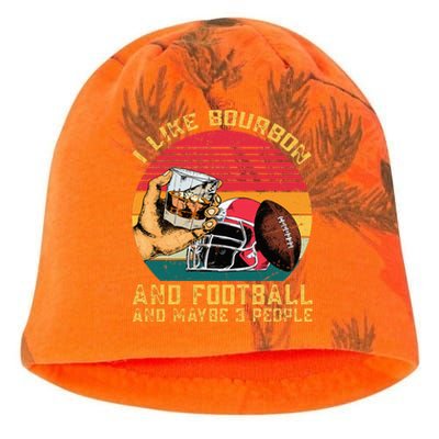 Retro Vintage I Like Bourbon And Football And Maybe 3 People Kati - Camo Knit Beanie