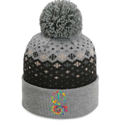 Retro Vintage I Survived The Sixties Twice Rainbow Tie Dye The Baniff Cuffed Pom Beanie