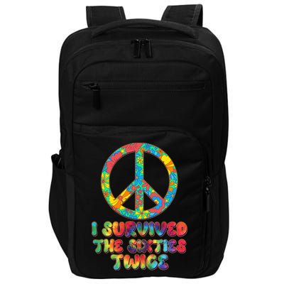 Retro Vintage I Survived The Sixties Twice Rainbow Tie Dye Impact Tech Backpack