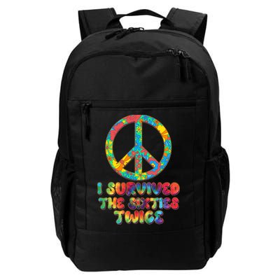 Retro Vintage I Survived The Sixties Twice Rainbow Tie Dye Backpack
