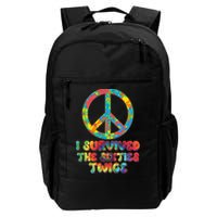 Retro Vintage I Survived The Sixties Twice Rainbow Tie Dye Backpack